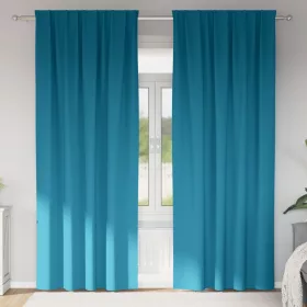    Függönyök függönyökkel 2 pcs Türkiz 225 x 140 cm Poliészter