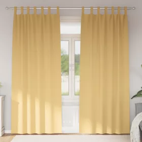    Függönyök függönyökkel 2 pcs Bézs 245 x 140 cm Poliészter