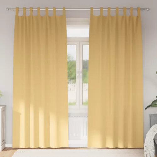  Függönyök függönyökkel 2 pcs Bézs 245 x 140 cm Poliészter