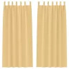  Függönyök függönyökkel 2 pcs Bézs 245 x 140 cm Poliészter