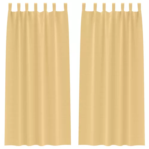  Függönyök függönyökkel 2 pcs Bézs 245 x 140 cm Poliészter