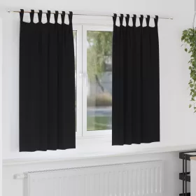    Sötétítő függönyök 2 pcs Fekete 175 x 140 cm Poliészter