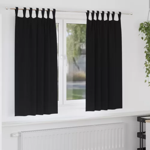  Sötétítő függönyök 2 pcs Fekete 175 x 140 cm Poliészter