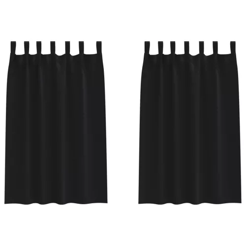  Sötétítő függönyök 2 pcs Fekete 175 x 140 cm Poliészter