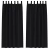  Függönyök függönyökkel 2 pcs Fekete 245 x 140 cm Poliészter