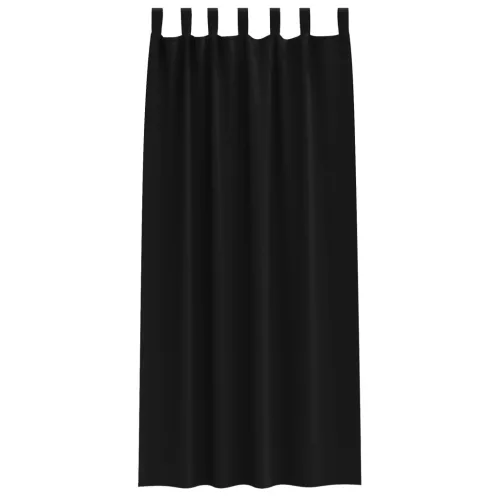  Függönyök függönyökkel 2 pcs Fekete 245 x 140 cm Poliészter