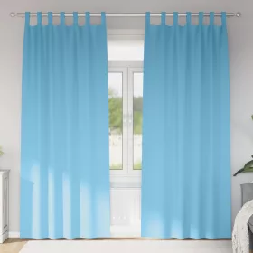  Függönyök 2 pcs Világos kék 260 x 140 cm Poliészter