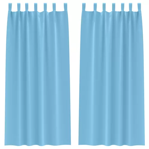  Függönyök 2 pcs Világos kék 260 x 140 cm Poliészter