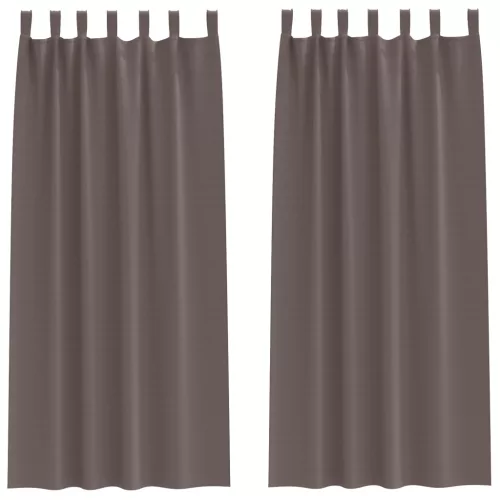  Függönyök függönyökkel 2 pcs sötétbarna 245 x 140 cm Poliészter