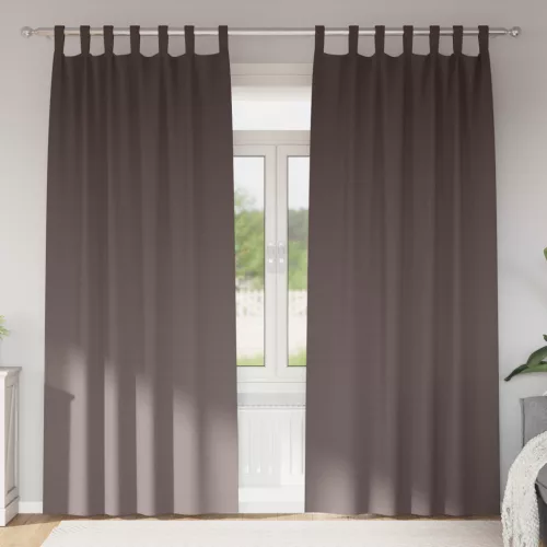  Függönyök függönyökkel 2 pcs sötétbarna 260 x 140 cm Poliészter