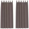  Függönyök függönyökkel 2 pcs sötétbarna 260 x 140 cm Poliészter