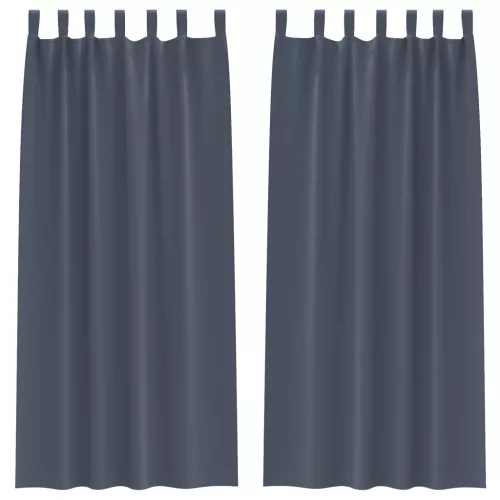  Függönyök 2 pcs Antracitszürke 260 x 140 cm Poliészter