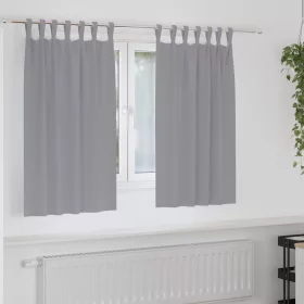    Sötétítő függönyök 2 pcs Világosszürke 140 x 140 cm Poliészter