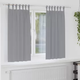   Sötétítő függönyök 2 pcs Világosszürke 175 x 140 cm Poliészter