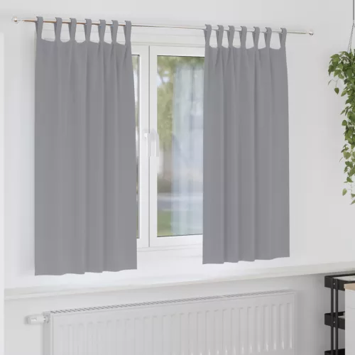  Sötétítő függönyök 2 pcs Világosszürke 175 x 140 cm Poliészter