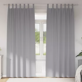  Függönyök 2 pcs Világosszürke 245 x 140 cm Poliészter