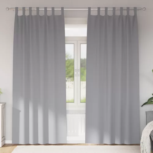  Függönyök 2 pcs Világosszürke 245 x 140 cm Poliészter