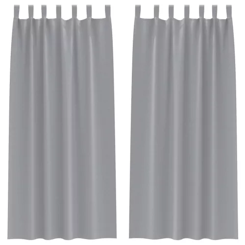  Függönyök 2 pcs Világosszürke 245 x 140 cm Poliészter