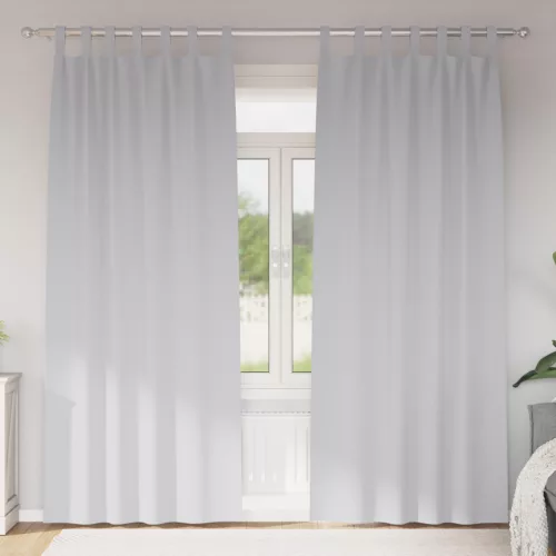  Függönyök 2 pcs Halvány szürke 260 x 140 cm Poliészter