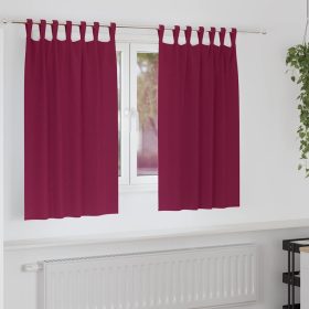    Fekete Függöny Gyűrűkkel 2 pcs Bordó 140 x 140 cm Poliészter