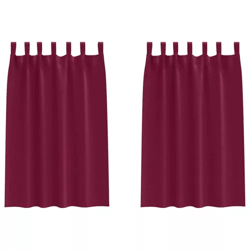  Függönyök függönyökkel 2 pcs bordó Poliészter