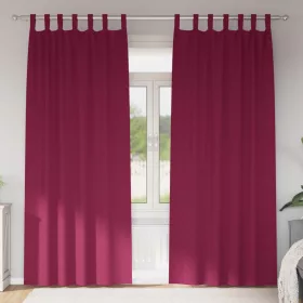    Függönyök függönyökkel 2 pcs Bordó 245 x 140 cm Poliészter