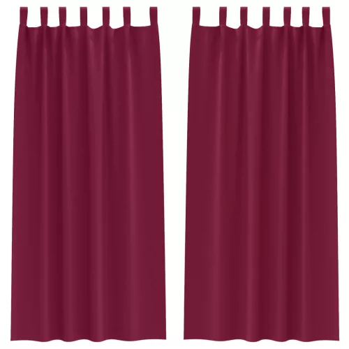  Függönyök függönyökkel 2 pcs Bordó 245 x 140 cm Poliészter