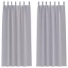  Függönyök függönyökkel 2 pcs Fém szürke 260 x 140 cm Poliészter