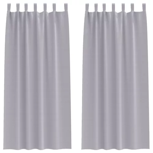  Függönyök függönyökkel 2 pcs Fém szürke 260 x 140 cm Poliészter