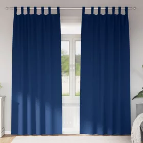    Függönyök függönyökkel 2 pcs Sötétkék 245 x 140 cm Poliészter