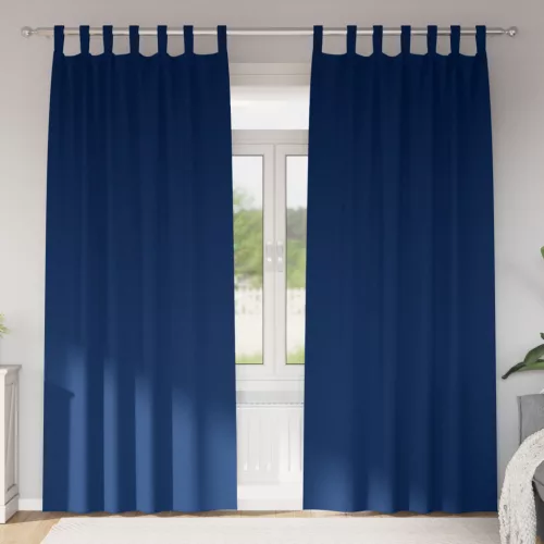  Függönyök függönyökkel 2 pcs Sötétkék 245 x 140 cm Poliészter