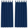  Függönyök függönyökkel 2 pcs Sötétkék 260 x 140 cm Poliészter