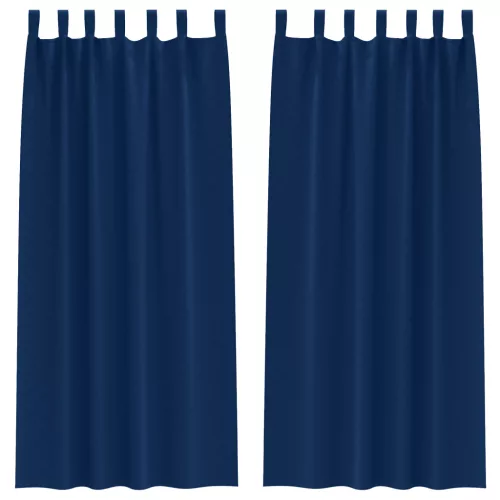  Függönyök függönyökkel 2 pcs Sötétkék 260 x 140 cm Poliészter
