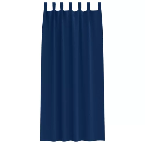  Függönyök függönyökkel 2 pcs Sötétkék 260 x 140 cm Poliészter