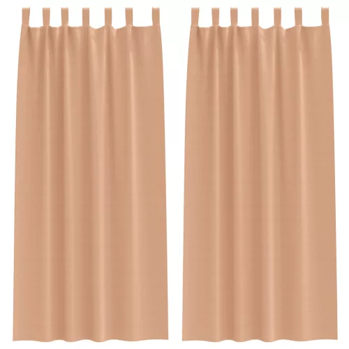  Függönyök 2 pcs Világosbarna 260 x 140 cm Poliészter