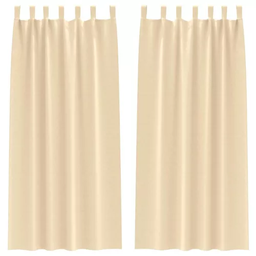 Függönyök függönyökkel 2 pcs Krém Poliészter