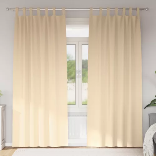  Függönyök függönyökkel 2 pcs Krém 260 x 140 cm Poliészter