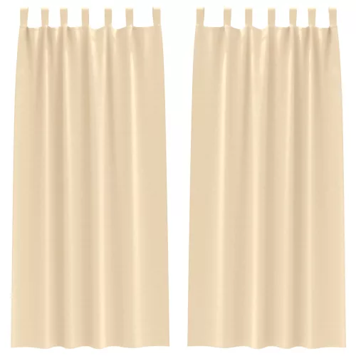  Függönyök függönyökkel 2 pcs Krém 260 x 140 cm Poliészter