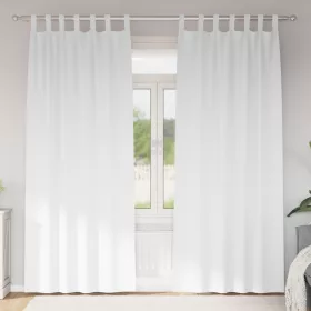  Függönyök 2 pcs Tiszta fehér 260 x 140 cm Poliészter