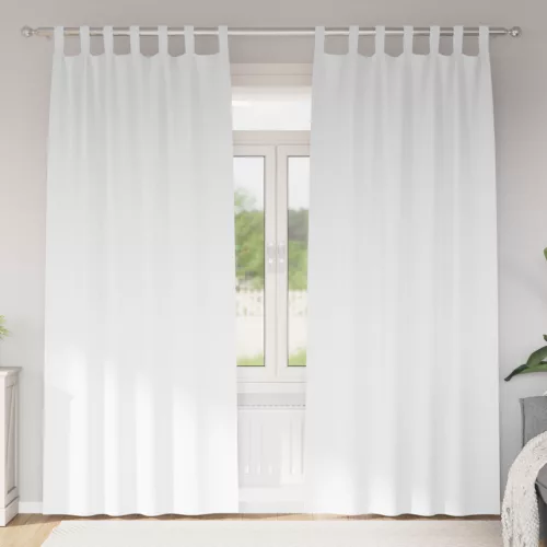  Függönyök 2 pcs Tiszta fehér 260 x 140 cm Poliészter