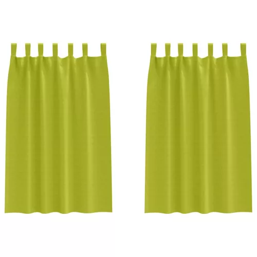 Függönyök függönyökkel 2 pcs Alma zöld Poliészter