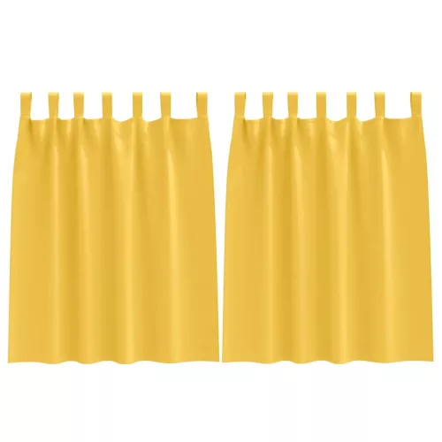  Függönyök függönyökkel 2 pcs mustársárga Poliészter