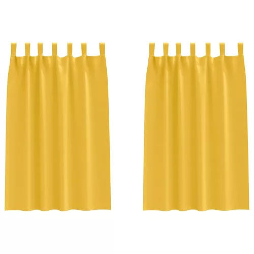  Függönyök függönyökkel 2 pcs mustársárga Poliészter