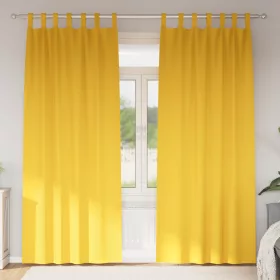  Függönyök 2 pcs mustársárga 260 x 140 cm Poliészter