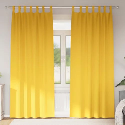  Függönyök 2 pcs mustársárga 260 x 140 cm Poliészter