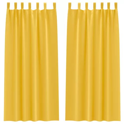  Függönyök 2 pcs mustársárga 260 x 140 cm Poliészter