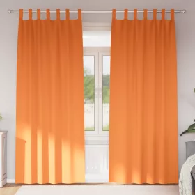    Függönyök 2 pcs Fényes narancssárga 245 x 140 cm Poliészter