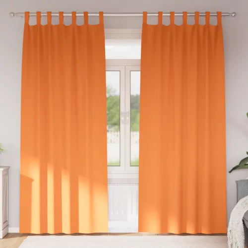  Függönyök 2 pcs Fényes narancssárga 260 x 140 cm Poliészter