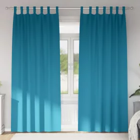    Függönyök függönyökkel 2 pcs Türkiz 245 x 140 cm Poliészter