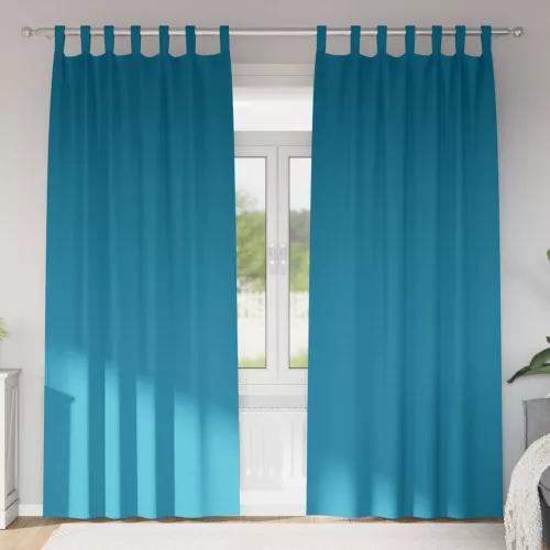  Függönyök függönyökkel 2 pcs Türkiz 245 x 140 cm Poliészter
